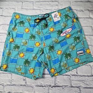 NWT Beach Bros Aqua Bongo Tree 4-Way Stretch Volley Swim Trunk size XXL